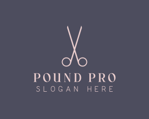 Minimalist Hair Scissors logo design