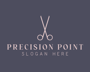 Minimalist Hair Scissors logo design