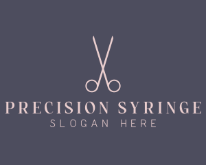 Minimalist Hair Scissors logo design