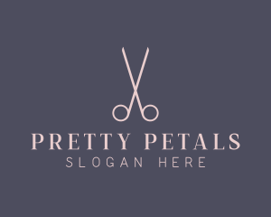 Minimalist Hair Scissors logo design