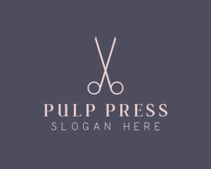 Minimalist Hair Scissors logo design