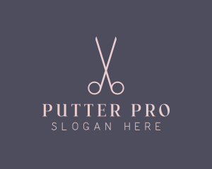 Minimalist Hair Scissors logo design