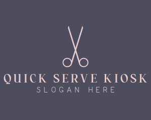 Minimalist Hair Scissors logo design