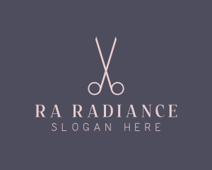 Minimalist Hair Scissors logo design