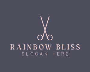 Minimalist Hair Scissors logo design