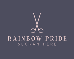 Minimalist Hair Scissors logo design