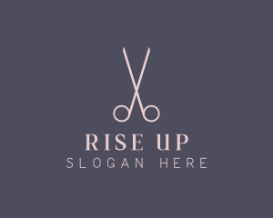 Minimalist Hair Scissors logo design