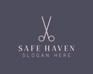 Minimalist Hair Scissors logo design