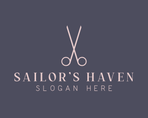 Minimalist Hair Scissors logo design