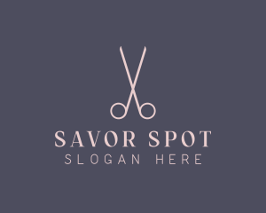 Minimalist Hair Scissors logo design