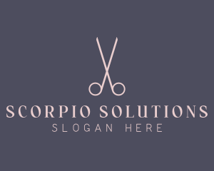 Minimalist Hair Scissors logo design