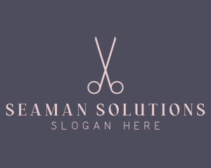 Minimalist Hair Scissors logo design