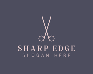 Minimalist Hair Scissors logo design