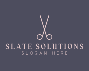 Minimalist Hair Scissors logo design