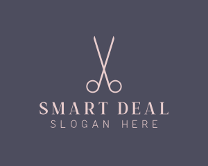 Minimalist Hair Scissors logo design