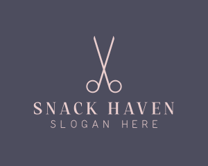 Minimalist Hair Scissors logo design