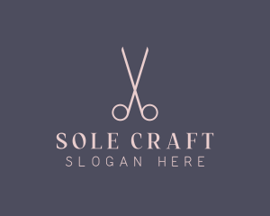 Minimalist Hair Scissors logo design