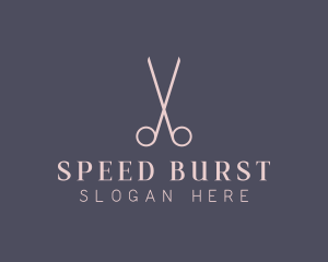 Minimalist Hair Scissors logo design