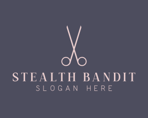 Minimalist Hair Scissors logo design