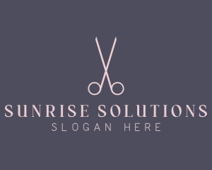 Minimalist Hair Scissors logo design