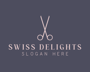 Minimalist Hair Scissors logo design