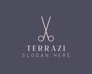 Minimalist Hair Scissors logo design