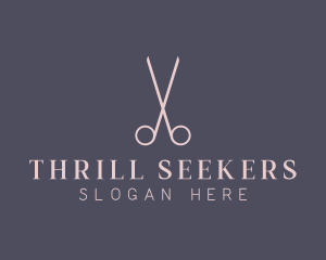 Minimalist Hair Scissors logo design