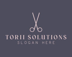 Minimalist Hair Scissors logo design