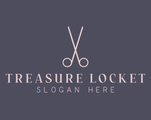 Minimalist Hair Scissors logo design