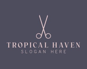 Minimalist Hair Scissors logo design