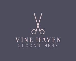 Minimalist Hair Scissors logo design