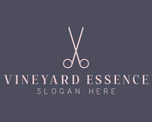 Minimalist Hair Scissors logo design