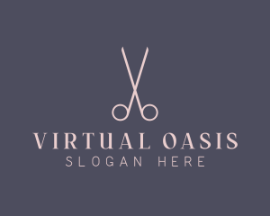 Minimalist Hair Scissors logo design