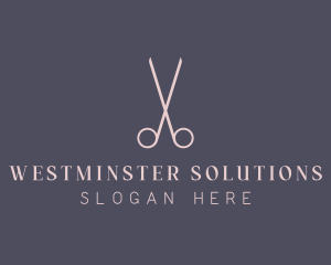 Minimalist Hair Scissors logo design