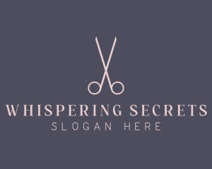 Minimalist Hair Scissors logo design