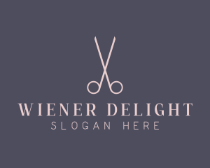 Minimalist Hair Scissors logo design