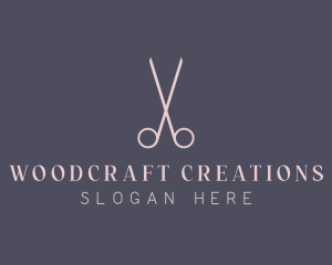 Minimalist Hair Scissors logo design