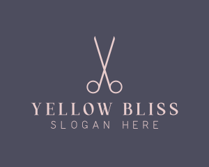 Minimalist Hair Scissors logo design