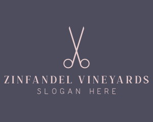 Minimalist Hair Scissors logo design