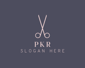 Minimalist Hair Scissors logo design