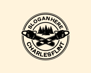 Lumberjack - Chainsaw Forestry Woodwork logo design
