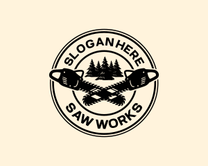 Chainsaw Forestry Woodwork logo design