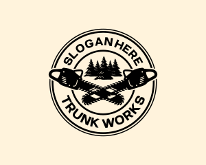 Trunk - Chainsaw Forestry Woodwork logo design