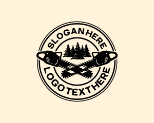 Log - Chainsaw Forestry Woodwork logo design