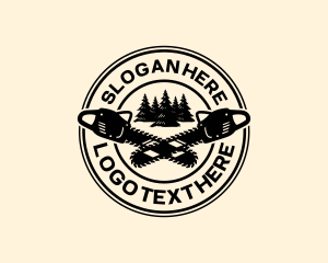 Chainsaw Forestry Woodwork Logo