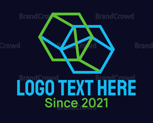 Geometric Hexagon Cylinder Logo
