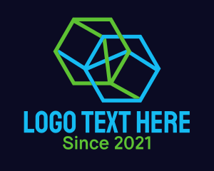 Mathematics - Geometric Hexagon Cylinder logo design