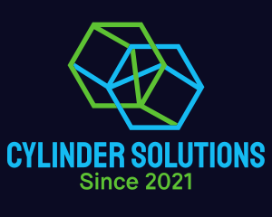 Cylinder - Geometric Hexagon Cylinder logo design