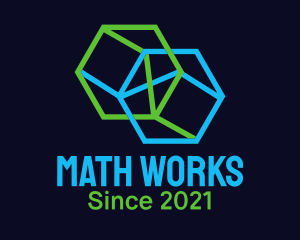 Math - Geometric Hexagon Cylinder logo design