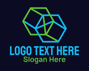 Geometric Hexagon Cylinder Logo